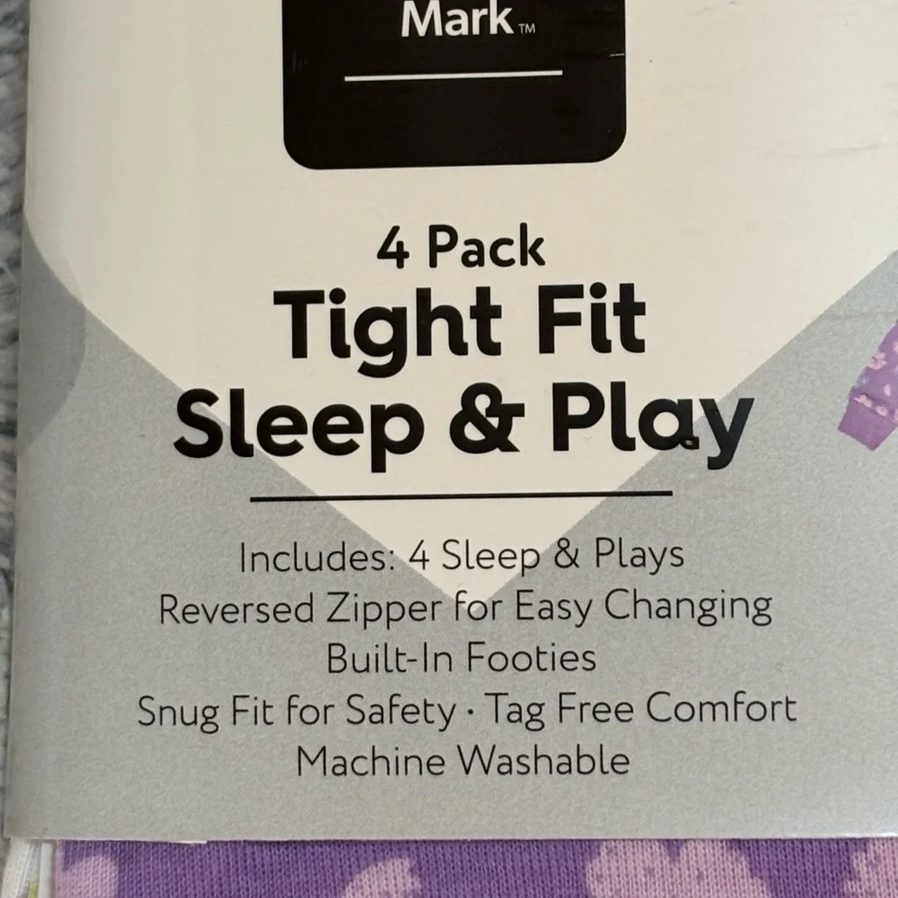 Baby Girls 4-Pack Sleep & Play Footies, size 3 mos